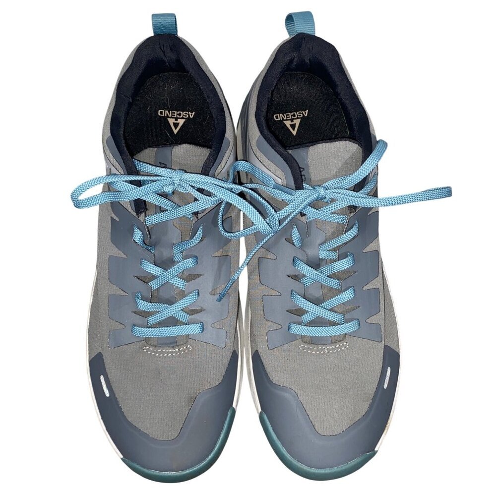 Ascend Mens Bone-Dry low profile Hiking Shoes Gray/Blue Size 11.5 comfort walk